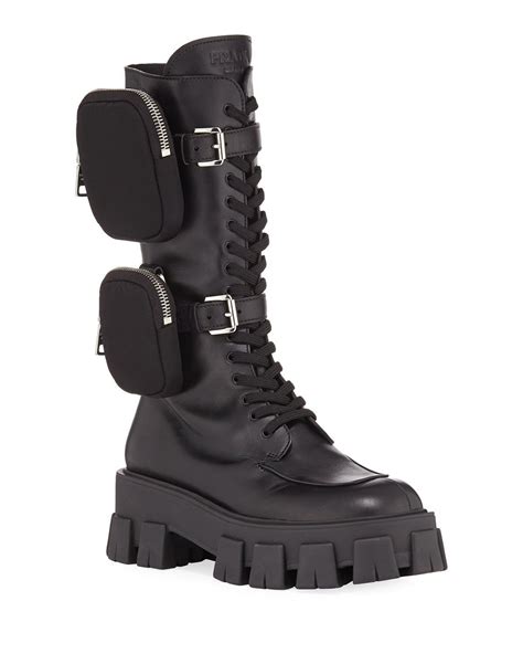 prada low cut boots|Black Leather Boots .